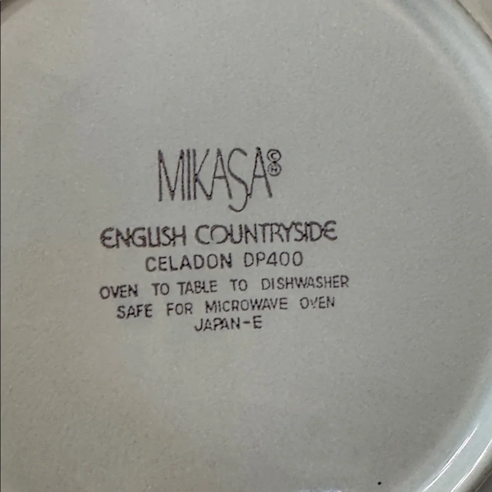 Mikasa English Countryside Celadon DP400 Japan Large Serving Bowl 10.5 Stoneware